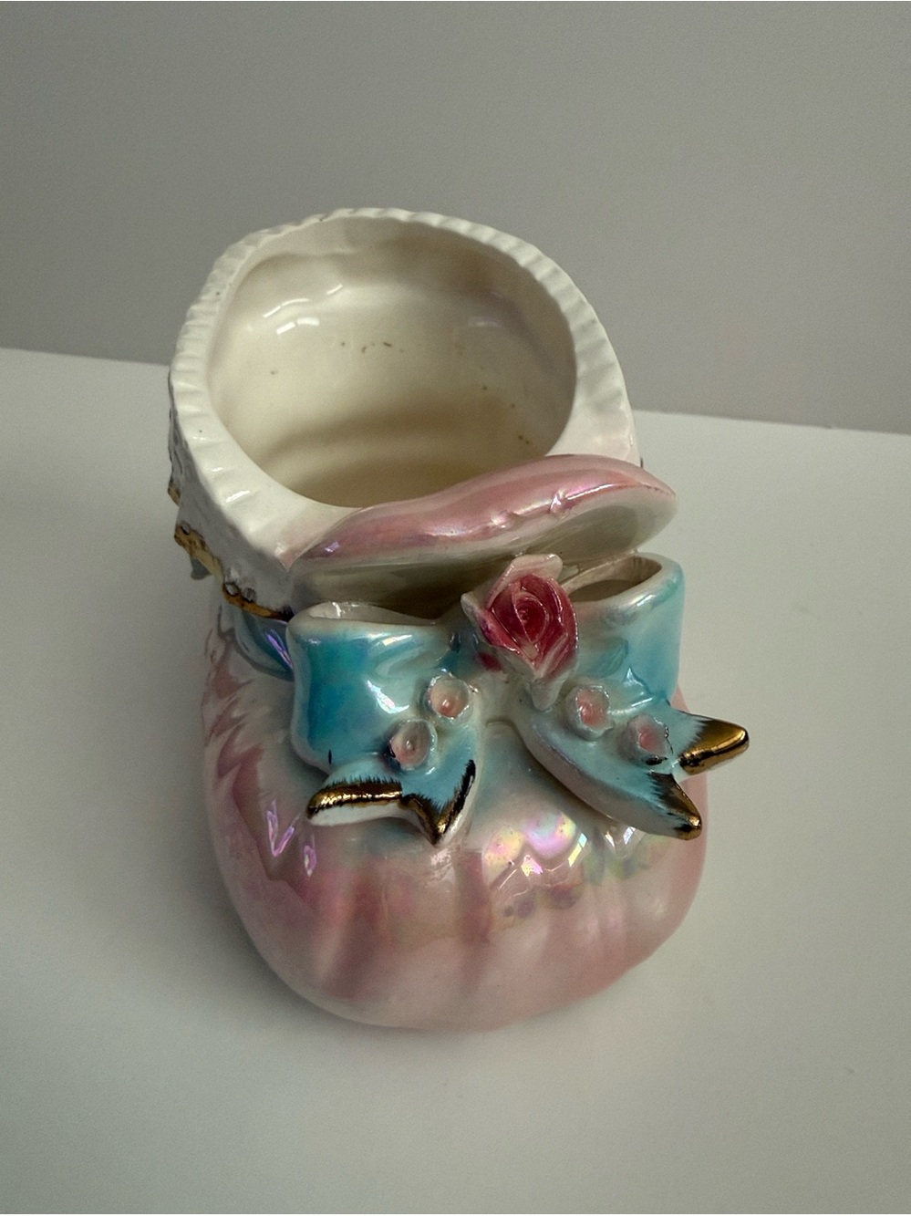 Napco Mid Century Porcelain Baby Girl Bootie Planter No Chips